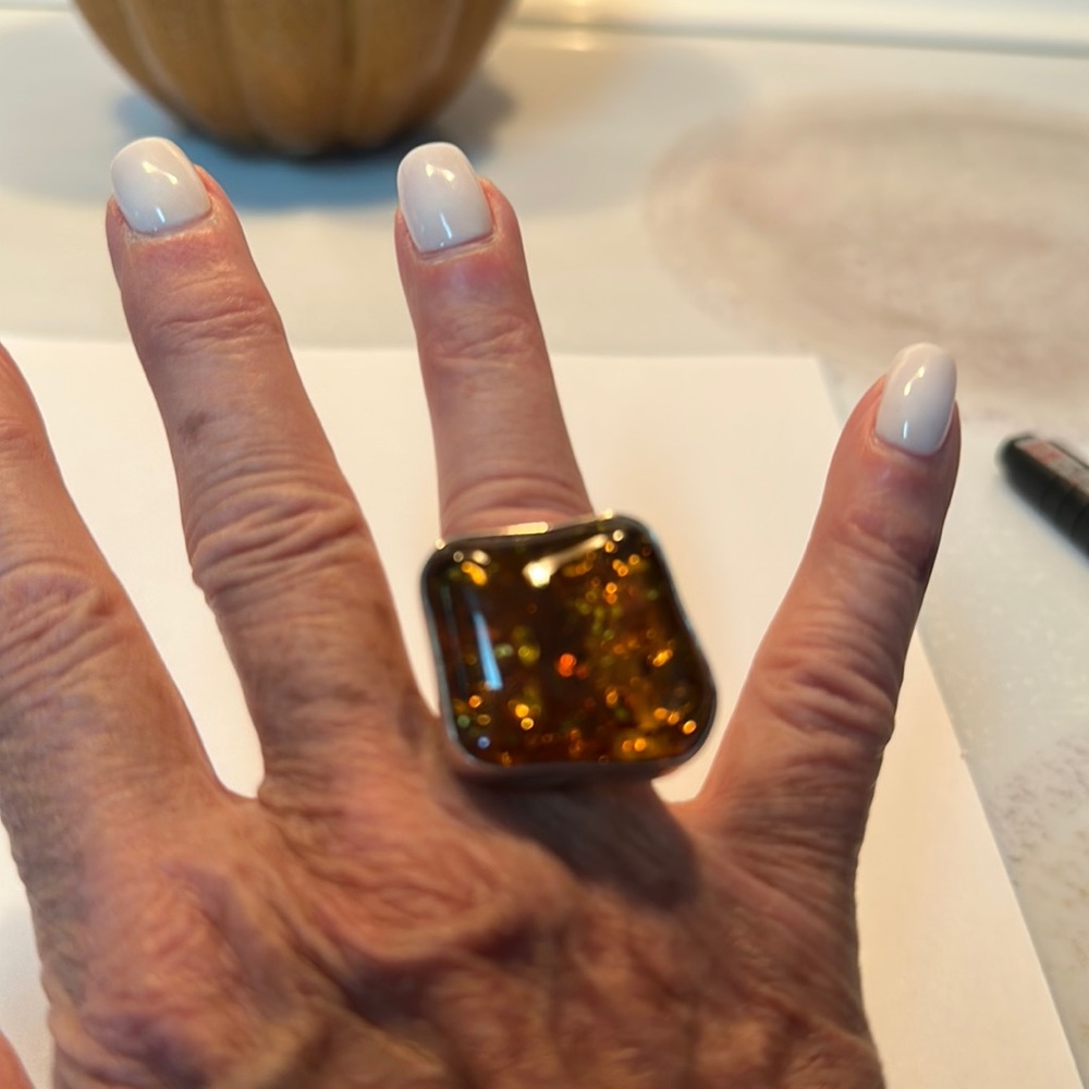 Citrine and silver ring